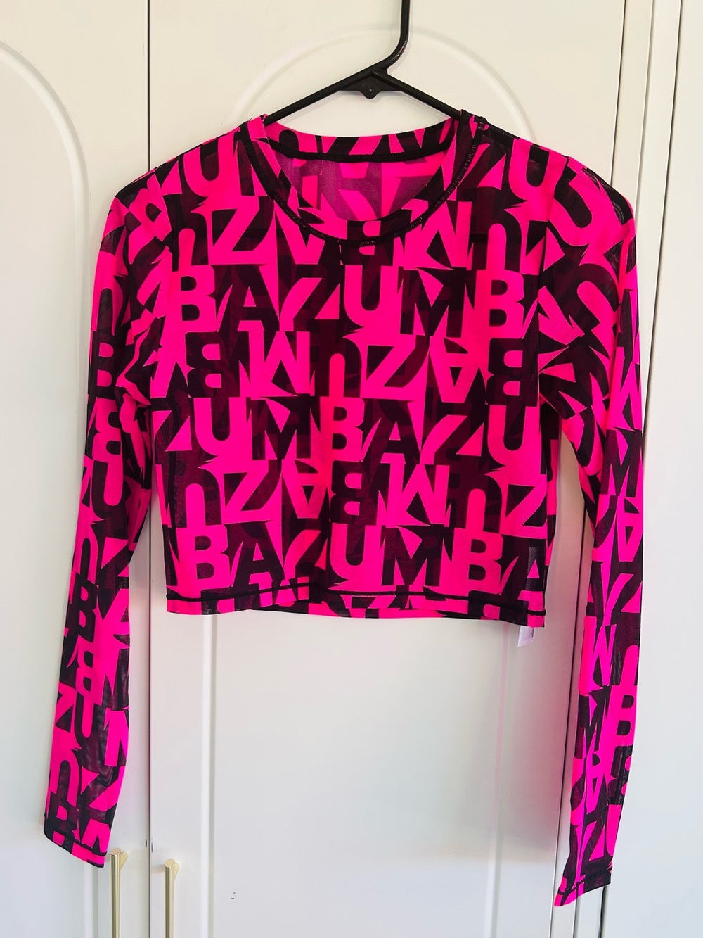Zumba Ultrabright Long Sleeve Mesh Crop Top